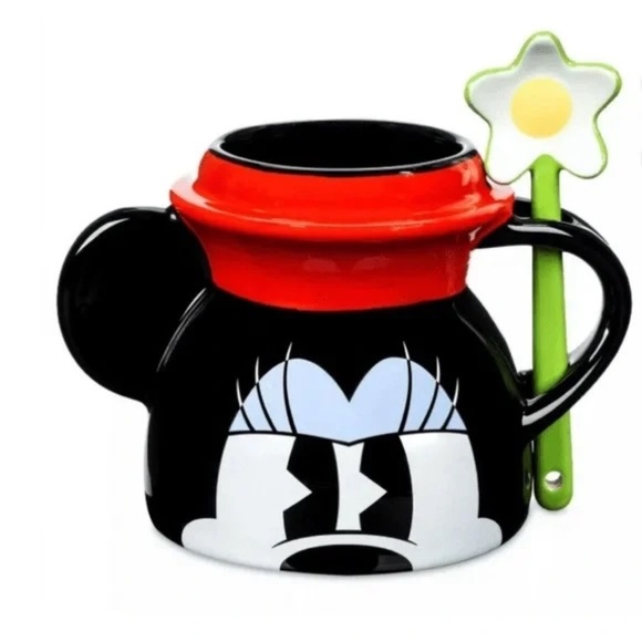 Disney Store Parks Classic Minnie Mouse Figural Mug with Flower Spoon NEW Box - Picture 11 of 11